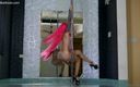 Nora Redmain: Pole Dance by Slim Tattooed Redhead in High Heels