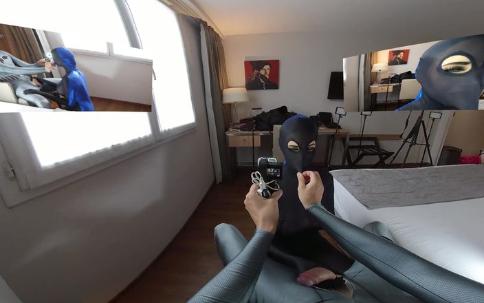 Nylon Xtreme VR: Nora fox anal Zentai bi colore VR 3D 180