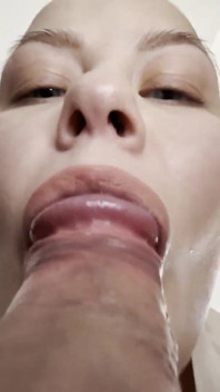 You Can Feel My Breath. Bald Girl Vilu Vidish Extremely Close Sucks Cockhead Dry Til Cum Hands Free