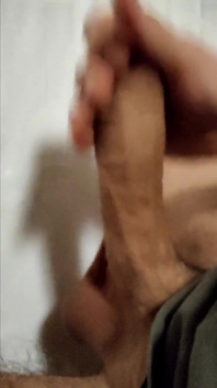Big White Cock Jerked off in Hotel Bed