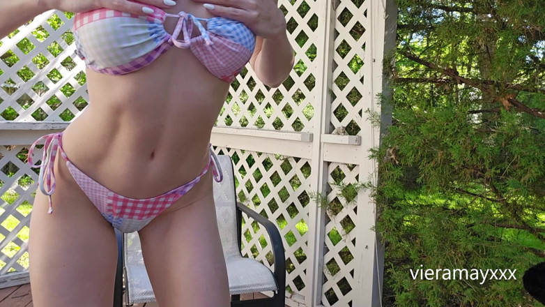 VieraMayXXX: New Neighbor Gives You JOI Outside - Ball Gag