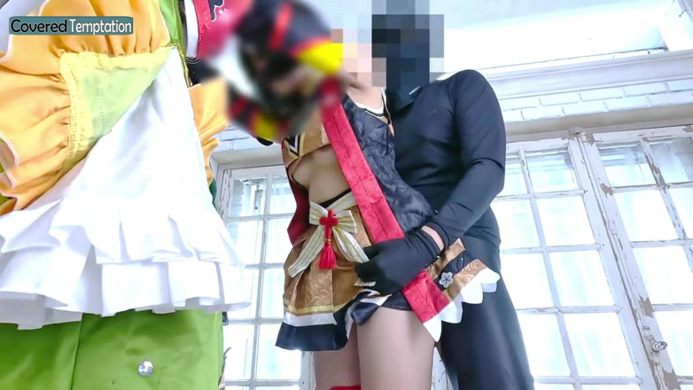 Sky Angel: Cosplay dorosła kobieta trójkąt seks z dwoma partnerami sceny grupowej