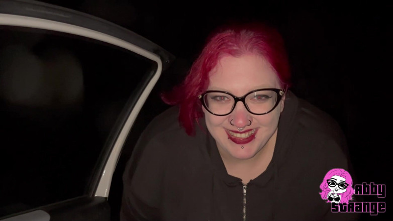 Abby Strange: Pissing in the Snow at the Highway Parking Lot