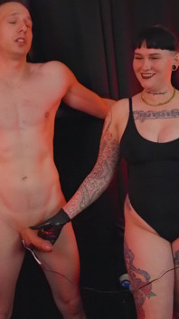 Estim Milking a Huge Orgasm Out of Him