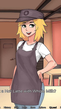 Hazelnut Latte: Male Blows off Female Trans Barista Got His Mouth Filled with Cum