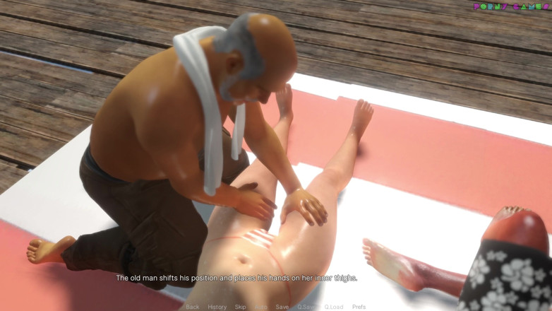 Porny Games: 백인 거품의 친절한 주부 - 노인에게 따먹히기, 해변에서 남편 뒤에 12