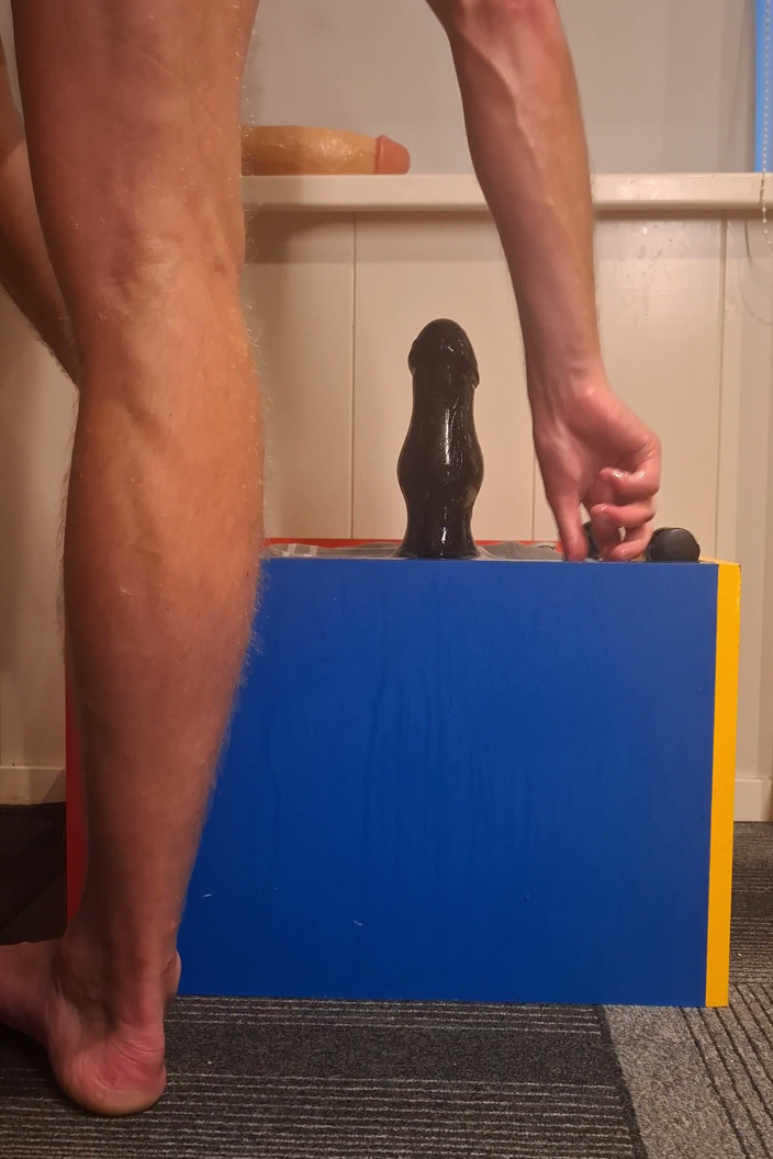NoFace Twink X: Hot Twink Riding Bi Dildo Deep Anal Stretch