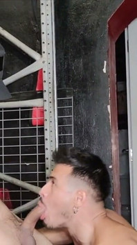 Muscle Boy Fucked Bareback in Backroom in Fetish Outfits