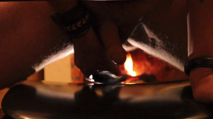 My little secret: Dildo in front of the fireplace