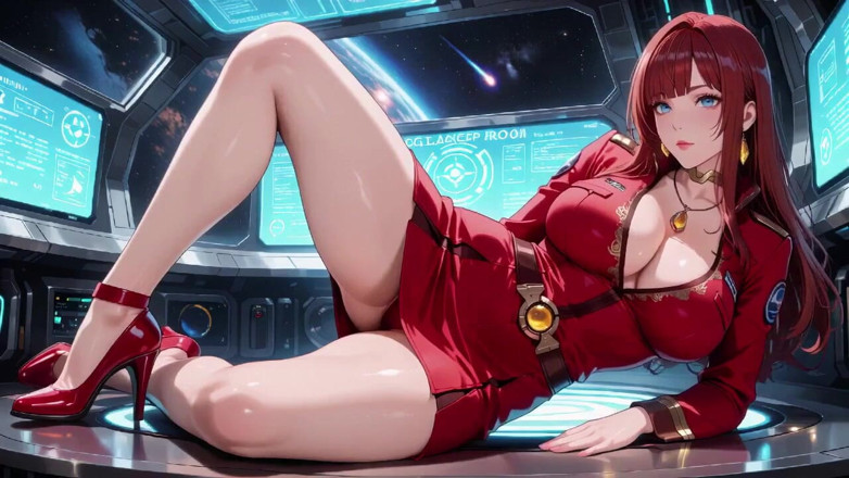Tay Swift X: Red-haired Pilot Fantasy! From Sci-fi Cockpit to Private Bedroom, Red...