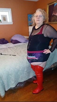 Krankenschwester Vicki in roten halterlosen stiefeln, fotos gedreht zu video