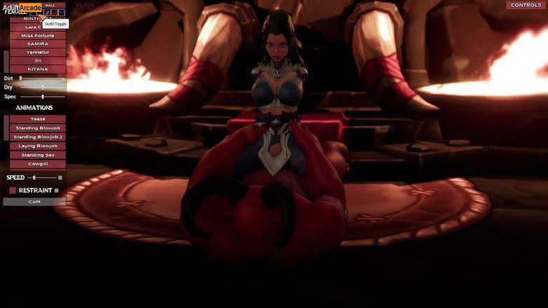 LewdArcade: Kitana berikan pepeknya kepada raksasa - permainan orcslayers permainan bogel Kitana [18+]...