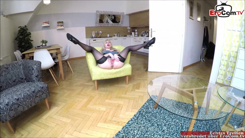 EroCom: Russian Milf fucks with her clothes on on a chair