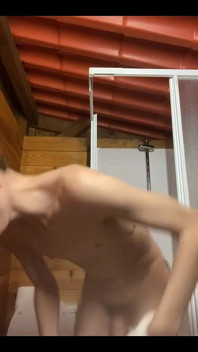 French Femboy Takes a Hot Shower and Plays with His Dick