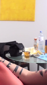 Tattoo Lady Red Nylons Feet Licking