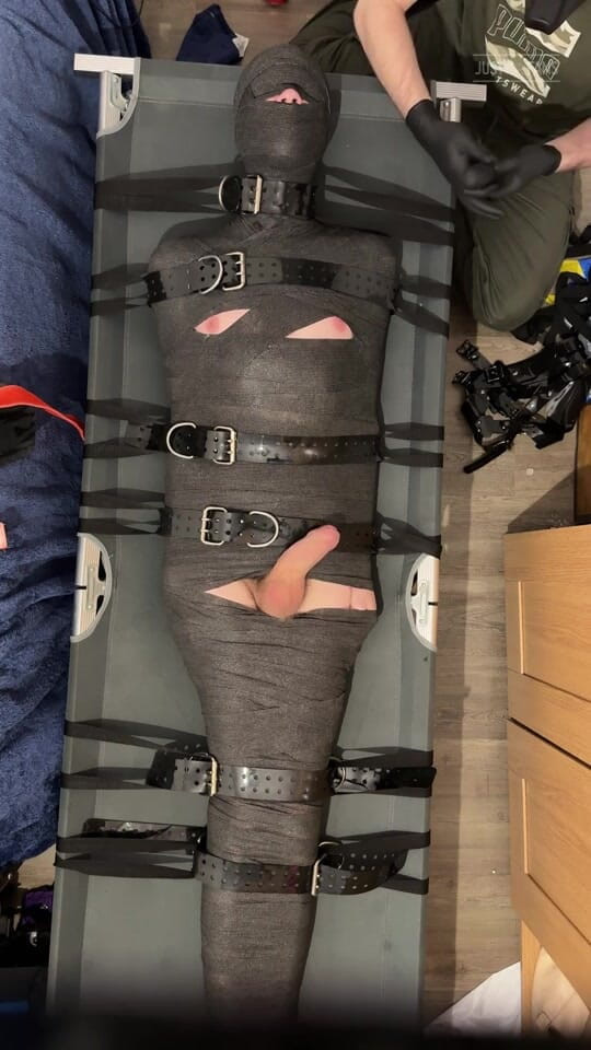Inmate Cody and SubEdgeX: Twink Completely Mummified and Edged, part 2