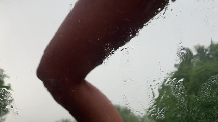 Claudia Macc: Pissing in the rain - fucking a dildo on the car...