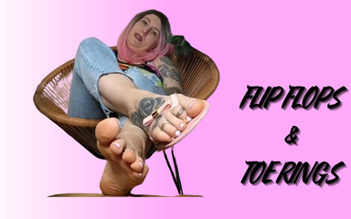 Lady_Angela: Lady Angela Flip Flops, 발정난 반지와 청바지 펨돔 밀프