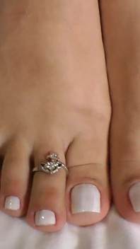 Karate Lesbian Feet Fight Face - White Perfect Nails