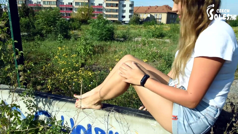 Czech Soles - foot fetish content: Dirty bare feet in nature, POV