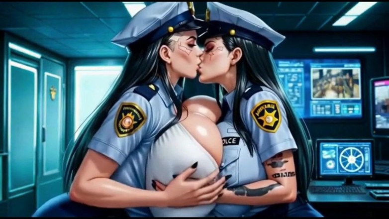 Hot girl dancing: Captain Officer Police Station, lange versie, Ai-animatie