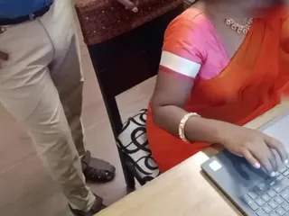 Luxmi Wife: Wife Fucks Manager in Office Transparent Saree
