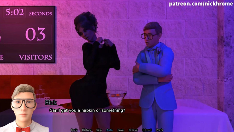 Visual Novels: Sexbot 63 - камшот на спину вчителя на вечірці