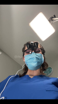 POV Dental Cavity and Filling No Numbing Loupes Blue Gloves and Scrubsnurse