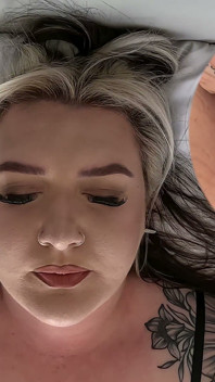 Tattooed BBW Solo Masturbation Georgie Winters Wand and Dildo Real Orgasm in Split Screen Closeup 4K