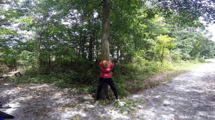 Selfgags classic: Mountain biker in bondage