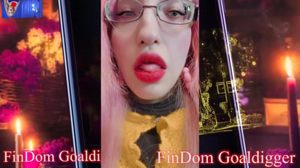FinDom Goaldigger: Jerking off goof transformation for big red lips
