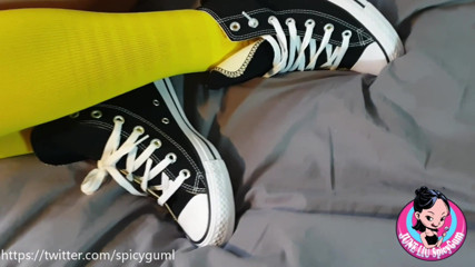 SpicyGum: June Liu – Asian teen GFE experience wearing long socks & converse...