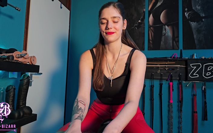 Zara Bizarr: Rotz-demütigung und schwanz-itting in roten leggings