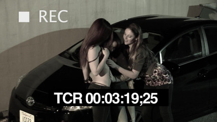 Delicious Girl Threesomes: Lesbian horny sluts get kinky in the parking lot!
