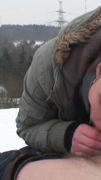 Old man bangs busty babe Samantha Jolie outdoors