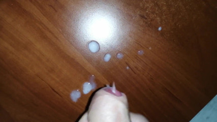 Cum2Guy: Jerking off a big fat cock, pouring sperm on the...