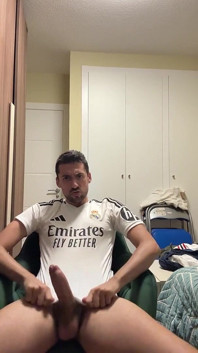 Straight Soccer Guy Jerking off Busts a Huge Load