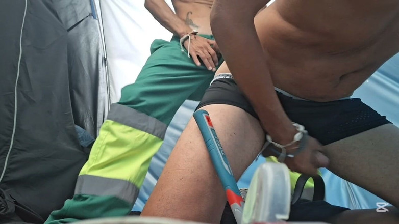 Str8 to gay: The Camp Guard Catches Me at His Break