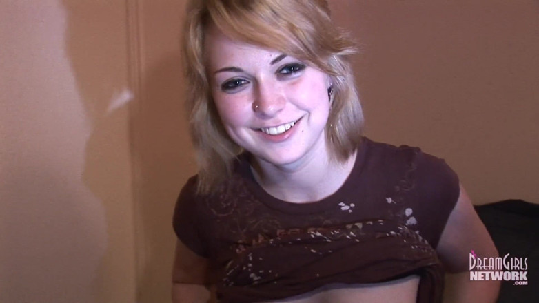 Dream Girls: Cute shy coed first timer shows her pussy