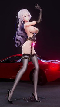 [mmd] Besi pecah itik besar-queencard gaun sutera hitam corak succubus elegan