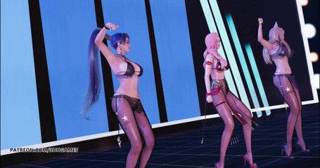 3D-Hentai Games: Kara - step ahri, kaisa, seraphine, seksi striptiz league of legends...