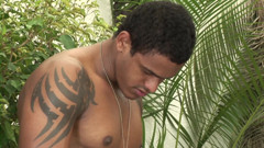 Busty shemale Shayane Lima poolside blowjob thumbnail
