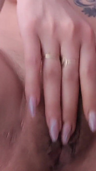 Hot MILF Fingering Her Hairy Pussy
