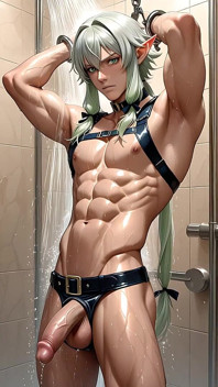 Elf Archer seksi ini di bilik mandi awam akan memandu awak liar