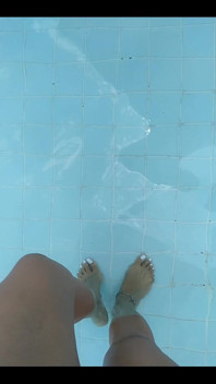 White Nails + Pool = Video for You Lol