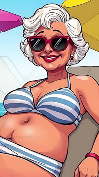 Kreslené Bikiny Zralé (nahé)