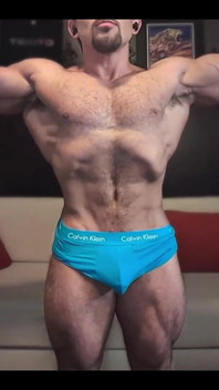 Straight Bodybuilder Shows off by Flexing and Posing Huge Muscular Body