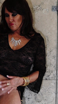 Horny old slut in bathroom
