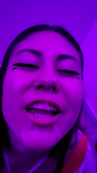 Latina Receiving Semen in Her Rich Little Mouth