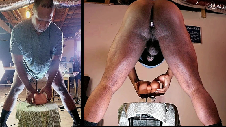 Blkbamaboi73: Semental de polla grande golpeando juguete, culo profundo y duro